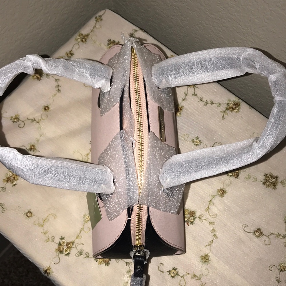 NWT Kate Spade pale pink & black mini satchel - Picture 6 of 8